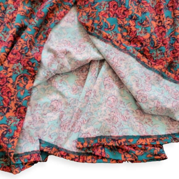 Lularoe Madison Box Pleats w/ Pockets Floral Pink/Green Skirt Women Sz Small - Picture 4 of 5